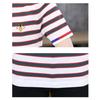 Camiseta Masculina de Manga Curta de Seda Gelada Verão Listrada Casual Slim Fit Roupas de Cima Meia-manga Tendência Marca Roupas Masculinas
