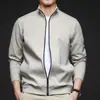 Jaqueta Masculina Derong Nova Outono 2025 Moda Casual para Meia-Idade Cor Sólida Autoaquecimento Quente Manga Longa Jaqueta Masculina