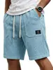 2026 Nuevos Shorts de Playa Estilo Europeo y Americano para Hombre, Corte Holgado con Cordón Elástico, Pantalones Cortos de Cinco Puntos con Etiqueta y Múltiples Bolsillos