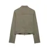 Comercio exterior transfronterizo ropa de mujer estilo europeo y americano ZA AliExpress superventas informal moderna chaqueta con cremallera y cuello alto con hebilla Napoleón