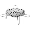 Grade de cozimento a vapor de aço inoxidável, grade de cozimento a vapor de ovos dobrável, rack de cozinha multifuncional, suporte para panelas, grade de cozimento à prova d'água, cesta de cozimento a vapor, wok redondo