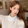 Gola Falsa Branca para Camisa de Mulher, Versátil para Combinar com Suéteres e Moletons, Gola Decorativa Multifuncional para Primavera e Outono