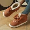 Sapatos e Botas de Algodão com Laço Femininos Temushein, Aquecedores de Pés Quentes, Sapatos de Casa Antiderrapantes com Laço para Outono e Inverno