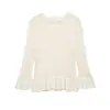 Novedad Primavera 2026 Ropa para Mujer Estilo Europeo y Americano Moda de Punto con Volantes en Capas Decorativas y Mangas Largas Top con Corte