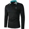Roupa Masculina Shanggu Comércio Exterior Transfronteiriço Camisa Polo Estampa da Moda Tendência Europeia e Americana Solta Masculina Manga Longa Casual