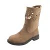 Botas de Tornozelo Vazadas Respiráveis Retrô Femininas Outono Inverno Novas Botas de Cavaleiro Salto Bloco Couro Fosco Dr. Botas Western Martens