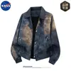Chaqueta de Alta Definición de Gran Tamaño Estilo Granero Marca Nasaover para Niños Lujo Accesible de Gama Alta Tie-Dye Ropa de Trabajo Chaqueta con Solapa