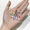 Pétalos de Vidrio Checo Crisantemo Espada Plateada Pétalos Hojas en Forma de Espada Agujero Horizontal Colgante Punta de Hielo Gotas de Agua Joyería DIY Accesorios