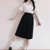 Uniforme JK de Alta Gama Auténtica Falda Plisada Estudiante Tradicional Falda de Otoño de Longitud Media Conjunto para la Parte Inferior del Cuerpo para Amigos en Tejido de Sarga