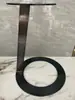 Pés Laterais de Mármore de Luxo Leve de Aço Inoxidável Embutidos Prateleira de Mesa de Centro de Placa de Rocha Quadrada Pequena Lateral de Alto Padrão