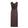 Comércio Exterior Transfronteiriço Outono 2025 Novo Estilo Europeu e Americano Moda Feminina Vestido Sexy com Corrente nas Costas 5039