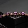 Pulsera de Amatista de Lujo de Venta Caliente Europea y Americana Transfronteriza Chapada en Color Oro 18K Pulsera Tesoro Trébol de Cuatro Hojas Joyería de Piedras de Colores