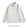 Suéter de Otoño Estilo Coreano Sencillo Bordado Cuello Alto Media Cremallera Sudadera Marca Juvenil Moderna Holgado Casual Deportivo