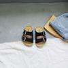 Nuevas Chanclas de Paja de Madera de Dos Hebillas de Verano 2024 para Niños Niñas Chanclas de Colores Brillantes Zapatos de Playa Sandalias Familiares