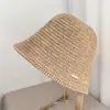 2026 Nuevo Sombrero de Pescador Transpirable de Algodón y Lino Mixtos, Simple y Versátil, Sombrero de Cubo Calado con Lazo para Primavera y Verano, Sombrero de Tejido Loli