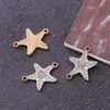 Estrella de Mar Pentagonal de Diamante Accesorios Metálicos Anillos Dobles Florales Accesorios Pulsera DIY Accesorios de Cuentas en stock Al por mayor