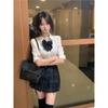 Camisa de Uniforme JK Japonesa Estudiante Cintura Corta Ajustada Adelgazante Estilo Universitario Versátil Dulce Picante Chica Camisa