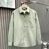 Camisa Versátil de Peso Pesado Estilo Retro Americano para Hombre, Camisa Amekaji de Manga Larga de Corte Amplio para Hombre, Top Juvenil, Camisa para Hombre