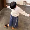Conjunto de roupas infantis estilo coreano para o outono de 2026: nova camiseta casual de manga comprida com corte solto e calça pantalona moderna para meninos pequenos