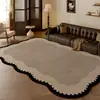 Tapete de Sala de Estar Vintage Estilo Francês, Modelo Novo com Sensação de Luxo Leve e Alto Padrão, Adequado para Uso Doméstico, Tapete para Sofá, Quarto, Mesa de Centro, Tapete de Piso com Laço