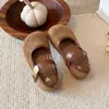 Zapatos Individuales para Niñas Estilo Coreano 2026 Primavera/Otoño Retro Versátiles Suela Suave Birken Zapatos Mary Jane de Cuero con Correa Estampado de Leopardo