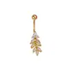 Anillo para Ombligo de Acero Inoxidable 316L, Piercing para Ombligo Hoja de Arce Dorada, Botón para Ombligo en Forma de Corazón, Anillo para Ombligo Lirio del Valle, Piercing para Ombligo, Botón para Ombligo