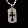Versa Europeo y Americano Simple Fino Colgante de Cruz Chapado en Oro de 18 Quilates Diamante Rosa Micro Etiqueta Pequeña Cadena para el Cuello Accesorios
