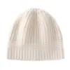 Chapéu de Tricô 100% Caxemira Pura Feminino Outono Inverno Versátil Quente Proteção para Ouvido Chapéu de Lã Faz o Rosto Parecer Menor Cobertura Total da Cabeça Chapéu para o Frio