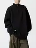 Suéter Americano con Media Cremallera para Hombre Estilo Coreano Holgado Cuello Alto Tejido de Punto Oversize Color Sólido Versátil Jersey