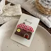 Dibujo Animado Coreano Cuadros Botón Casa Niños Pasador de Pelo Tela Diadema Versátil Accesorios para el Cabello de Niña Pasador Flequillo