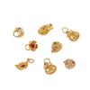 Color Dorado Chapado Conservación Flor de Ciruelo Campana Bolsillo Deslizante Circonio Pequeño Candado Bolso Colgante Pulsera Collar DIY Accesorios