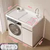 Combinação de Gabinete Integrado para Máquina de Lavar em Alumínio Colmeia Personalizado para Varanda Gabinete Companheiro com Rolo para Lavar Roupa à Mão à Prova d'Água à Prova de Umidade Fábrica