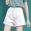 Pantalones cortos de mezclilla rizados para mujer, ropa exterior de moda, línea A, cintura alta, delgados, casuales, sueltos, estilo coreano, pantalones cortos de pierna ancha de verano
