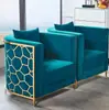 Sillón individual, acero inoxidable, lujo ligero, diseño moderno, estilo nórdico, adecuado para salas de estar, hoteles, áreas de recepción y salas de reuniones