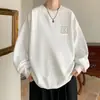 Estilo Novo de Outono Gola Redonda Suéter Masculino Top Jovem Estampado Manga Longa Casual Moletom Masculino Moletom de Lã Masculino