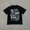 Playera de Moda Estilo Americano Manga Corta Estampado de Logotipo de Letras Moda Manga Corta Playera de Moda