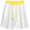 Shorts Mamba Transfronteiriço com Retalhos Pretos, Unissex Verão Tendência Solto Nicho Desconstruído Amassado Casual Reto