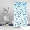 Cortina de Ducha de Poliéster Serie Azul de Venta Caliente Impermeable Suave Cortina de Partición para Baño Viene con Anillos para Cortina de Ducha Suministro de Fábrica