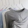 Camiseta Fina de Manga Longa com Lã Lyocell Tencel para Mulheres, Verão Fina Rosa Gola Redonda Proteção Solar Malha Top