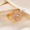 Anillo de Lujo Ligero de Moda Coreana Tendencia en Tiktok con Microincrustaciones de Diamante y Madreperla para Mujer con Acabado de Alta Gama Que No Se Desvanece