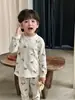 Pijama infantil Anmeiya, Ropa hipoalergénica de algodón 100% Clase A, Ropa de casa infantil, Conjunto de dos piezas de otoño (top y pantalón) para niños y niñas