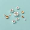 Cuentas de rueda chapadas en oro de plata esterlina S925, espaciador de cuentas, junta de cuentas, accesorios para pulseras de cuerda de cuentas, collares, bolsa de material