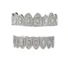Oro y Plata Hip Hop Cuadrado Europeo Americano con Grillz de Pedrería Unisex Mismo Estilo de Rapero Tendencia Personalizada Joyería Dental