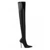 2026 Moda Nueva de Otoño e Invierno Transfronteriza de Comercio Exterior Punta Fina Tacón de Aguja Tacón Ultra Alto Color Sólido Sexy Hasta la Rodilla Talla Grande Botas Largas para Mujer