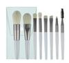 Nuevo juego de 8 mini brochas de maquillaje de color rosa, mini brochas de viaje para sombras de ojos y polvos sueltos, herramientas de maquillaje de belleza