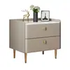 Mesita de noche de madera maciza completamente ensamblada, simple y moderna, para uso doméstico en el dormitorio, mueble de almacenamiento de mesita de noche simple de tamaño pequeño