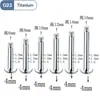 Tachinhas de titânio G23 com rosca externa, tachinhas para cartilagem de titânio F136 com rosca externa de fundo plano, joias para piercing acessórios DIY