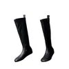~Botas Apiladas, Botas Elásticas Ajustadas de Nicho, Botas de Montar Hasta la Rodilla con Aumento Oculto de Altura, Botas Largas para Mujer, Lujo Ligero con un Toque de Alta Gama