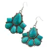 Brincos Coloridos Exagerados de Turquesa Branca Estilo Étnico Transfronteiriços Novos Brincos Geométricos Retrô Brincos Elegantes de Alta Qualidade