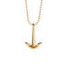 Collar con colgante de ancla de anzuelo de mano estilo marino nostálgico retro americano para hombre y mujer, cadena de suéter combinable para pareja, accesorios